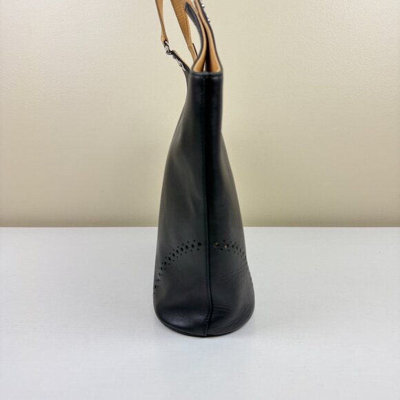 Frederic Fekkai Black Leather Shoulder Bag Made in Italy - Picture 5 of 16